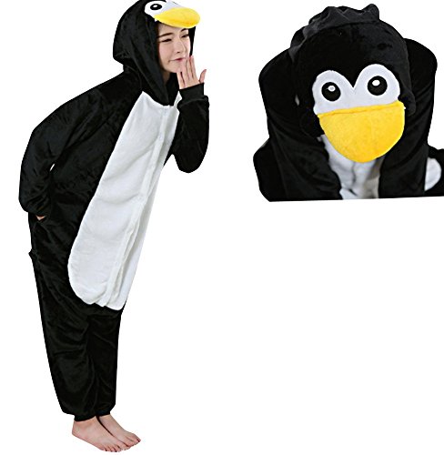 JudyBridal Unisex Costume Cosplay Penguin Adult Onesie Pajamas Lounge Wear
