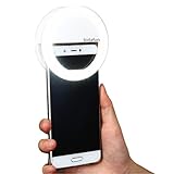 Bidafun Clip on Selfie Ring Light with 36 Led Bulbs For Smart Phone Camera Round Shape White