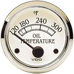 VDO 310709 Cockpit Royale Style Electrical Oil Temperature Gauge 2 1/16&#34; Diameter, 300F