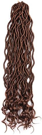 HAOFAY Curly Faux Locs Crochet Hair Braids Hair Extensions Goddess Locs Synthetic Braids Hair Extensions Deep Wave (30)