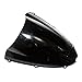 Mallofusa Motorcycle Double Bubble Windshield Windscreen Compatible for Kawasaki Ninja ZX6R 2005-2008 / ZX10R 2006-2007 Black