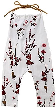 Aliven Newborn Kids Baby Girls Floral Strap Halter Bodysuit Romper Jumpsuit Outfits Sunsuit Clothing