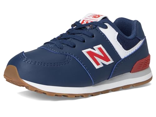 New Balance Kid's 574 V1 Lace-Up Sneaker, Nb Navy/Team Red, 9 M Toddler Image