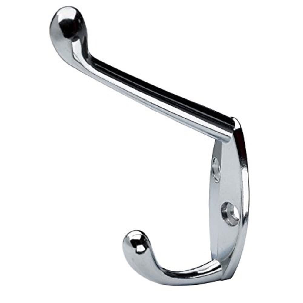 Merriway BH05783 (10 Pcs) Hat and Coat Hook with Bright Chrome Plated Finish - Pack of 10 Pieces