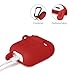 Airpods Protective case with Strap Silicone Cover Keychain Strap for Apple Airpod Accessories - Red by GIM