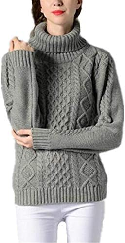 Pullover Ladies Rough-Knit Long-Sleeved Winter Young Sweater Turtleneck Shirt Stricktop Tops Basic Solid Colors Leisure Easy Knit Sweater