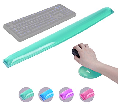 ABRONDA Silicone Gel Keyboard Mouse Wrist Rest Set - Gel Keyboard Wrist Rest Pad & Mouse Wrist Rest Support for Office Gaming Computer Laptop Ergonomic Comfortable Pain Relief(Green Pad Set) - Thumbnail 7