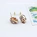 ELBLUVF Alloy Rose Gold Plated Skull Rhinestone Studs Earrings