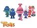 LessStress DreamWorks Trolls Movie Toy 3 inches Tall, Toys Set of 6 Trolls Action Figures Figurines - Trolls Princess Poppy, Branch, Cooper, Guy Diamond, DJ Suki, Biggie