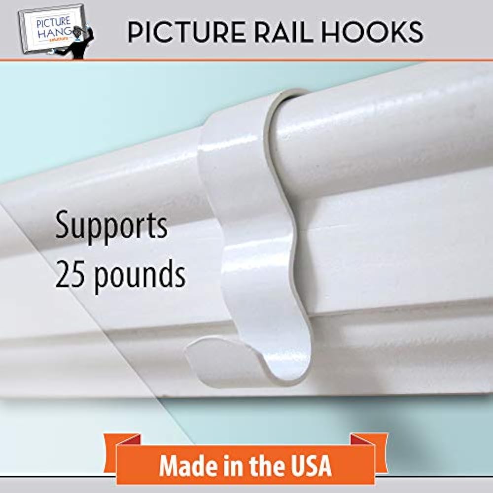 Picture Rail Hangers White 12 Pack Hooks Molding For Hanging eBay