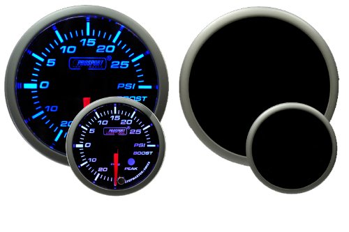 Boost Gauge- Electrical Blue/white Premium Series with Peak Recall and Warning52mm (2 1/16