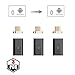 NetDot 3 Pack Gen5 Micro USB to Magnetic Micro USB Adapter Compatible with Android Devie (Micro USB Adapter/3 Pack Black)