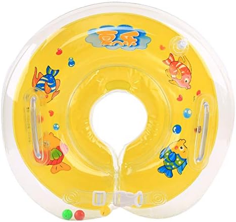 Inflatable Baby Swimming Ring Float Ball Pool Accessories for 1-18 Months or Pets (Yellow)