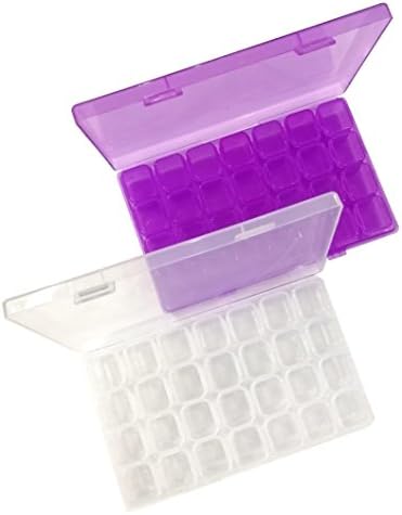 2 Pack 28 Grids Diamond Embroidery Box Adjustable Storage Boxes Of Diamond Painting Accessories for DIY Craft Case Cross Stitch Tools 4.3''X6.7''