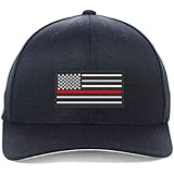 USA Flag FireFighter Flexfitt-Black-L-XL