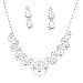 joylive Bridal Pearl Glitter Rhinestones Necklace Earrings In 1 Set For Ladies