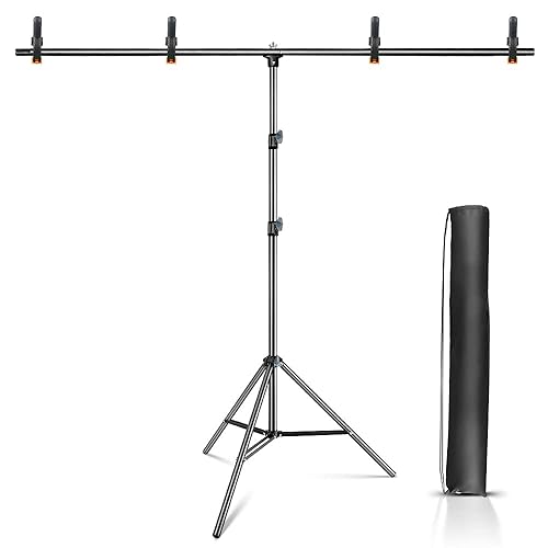 HEMMOTOP Portable T Shape Backdrop Stand 7x5 ft, Adjustable Green