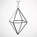 NCYP Mini Clear Glass Octahedron Shape Diamond Geometric Air Plant Terrarium Wall Hanging Pot Planter Vase Side Length 3x3.5inches (5.9 inches with Loop), No Plants Included