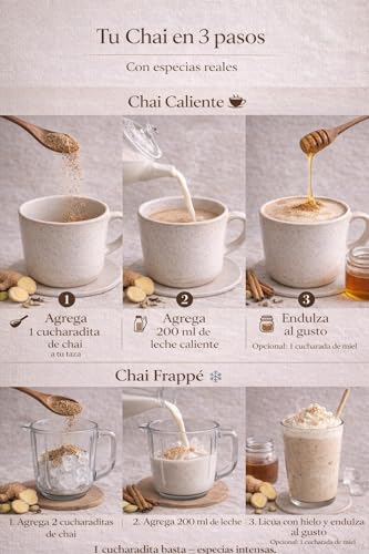 Nuestra Raíz | Chai Latte en polvo ingredientes 100% Naturales y Órgánicos | 100 gr | Sin Azúcar, Sin Lácteos, Sin Saborizantes, Sin Glúten, Sin Conservadores, Sin colorantes | Mezcla de Jengibre Orgánico, Canela de Ceylán Orgánica, Cardamomo, Clavo, Nuez Moscada y Pimienta Orgánica | Hecho en México