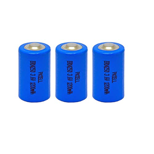 ER14250 Lithium 3.6V Batteries (1/2aa 1200mah) Count 3 Pack
