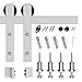 SMARTSTANDARD 5ft Heavy Duty Nickel Sliding Barn Door Hardware Kit - Smoothly and Quietly -Easy to Install - Includes Step-by-Step Installation Instruction Fit 30