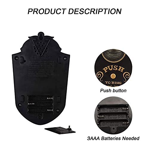 DriSubt Halloween Decoration, Animated Eyeball Doorbell Halloween Props Animated with Spooky Sounds, Haunted Doorbell Halloween Party Prop Decoration(Black)