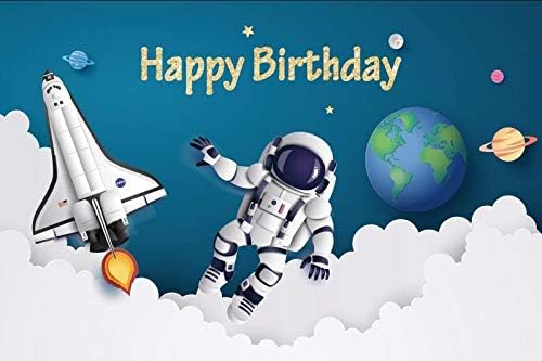 Yeele 6x4ft Background for Photography Birthday Backdrop Astronaut Aviation Rocket Outer Space Party Decoration Banner Adult Baby Kid Boy Girl Portrait Booth Shoot Studio Vinyl Props