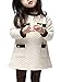 Vijiv Little Girls' Long Sleeve Pockets Sweater Dress Beige Medium 110 / 3t