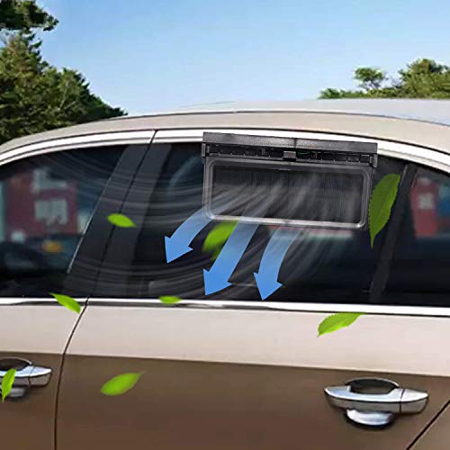 STYLOOC Solar Powered Car Window Windshield Auto Air Vent Fan Auto Ventilator System,Exhaust Fan Vehicle Radiator Vent with Ventilation(Black) - Thumbnail 5