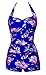 Winday Elegant Retro Inspired Boy-Leg One Piece Ruched Monokinis Swimsuit