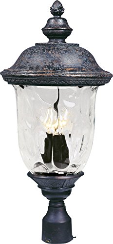 Maxim Lighting 40420WGOB Carriage House VX 3-Light Outdoor 26.5-Inch Pole/Post Lantern, Oriental Bronze Finish