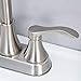 VALISY Two Handles Stainless Steel Satin Nickel Bathroom Sink Faucet, Bathroom Faucets with Pop-up Drain & Water Hoses Included