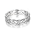 925 Sterling Silver Ring Boruo Celtic Knot High Polish Tarnish Resistant Eternity Wedding Band Stackable Ring