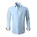 Alex Vando Mens Dress Shirts Regular Fit Long Sleeve Stretch Business Dress Shirts for Men,Blue,Large