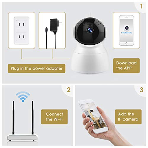 Wireless Security Camera, Home Security Surveillance Video Camera with Two Way Audio, 720P Pan/Tilt Night Vision Baby Monitor, Nanny Cam