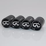 US85 Infiniti Black Chrome Auto Car Wheel Tire Air Valve Caps Stem Cover