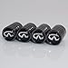 US85 Infiniti Black Chrome Auto Car Wheel Tire Air Valve Caps Stem Cover