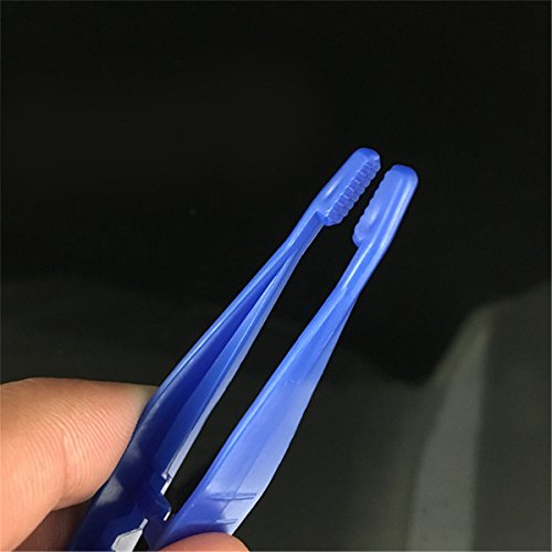 Disposable Medical Tweezers Small Plastic Tweezers Blue 10pcs - Thumbnail 2