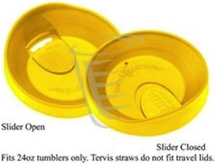 Tervis Travel Lid Made in USA Double Walled Insulated Tumbler Travel Cup Keeps Drinks Cold & Hot, Fits 24oz Tumblers & 16oz Mugs, Yellow