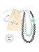 Baby Teething Necklace for Mom, Silicone Teething Beads, BPA Free (Gray/Mint)