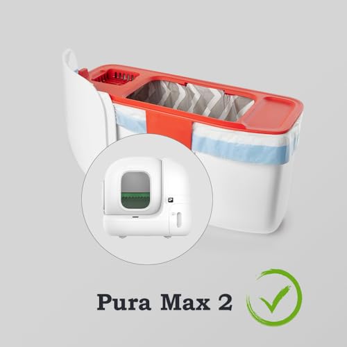 BUNMO Litter Bin Liners, Compatible with PURA Max, PURA Max 2 and PURA X, Leak-Proof and Perfectly Fitted, Can Be Removed in One Move (100 Bags / 5 Rolls)