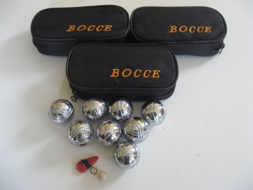 8 Ball 35mm Metal Mini Bocce/Petanque Set with black bag - 3 Pack