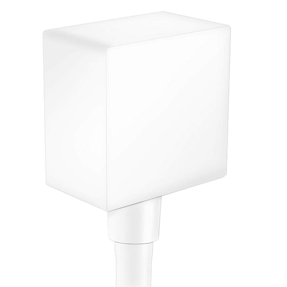Hansgrohe Fixfit Wall Outlet Square With Non-Return Valve, Matt White, 26455700