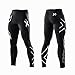 2XU Men's Compression Tights, Black/Silver, Small