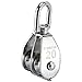 DasMarine 3 Pack M20 Double Pulley Block in 304 Stainless Steel Crane Swivel Hook Double Pulley Roller Loading (M20)
