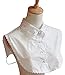 Women's Fake Half Shirt Blouse Collar PeterPan Detachable Collar Unisex Tie White