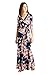 On Trend Women's Paris Bohemian 3/4 Sleeve Long Maxi Dress (X-Large, Blue Boho)