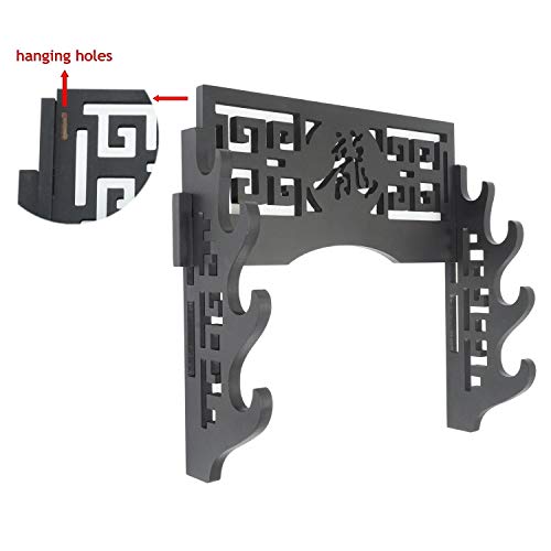 LZYC Sword Holder Wall Mount Samurai Sword Display Stand Sword Rack Hanger for Katana Wakizashi and Standard Swords Bushido 4layer - Thumbnail 4