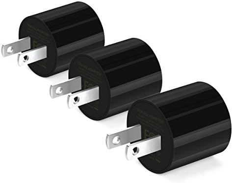 USB Wall Charger, ALPULON 3-Pack Protable Home Travel 5v/1a Wall Adapter for iPhone 7 Plus 6S iPad,Samsung Galaxy S7/S6 Edge S5,Google Pixel Nexus,LG, HTC,NOKIA Android More (Black)