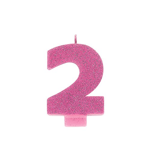 #2 Glitter Birthday Candle | Pink | Party Supply